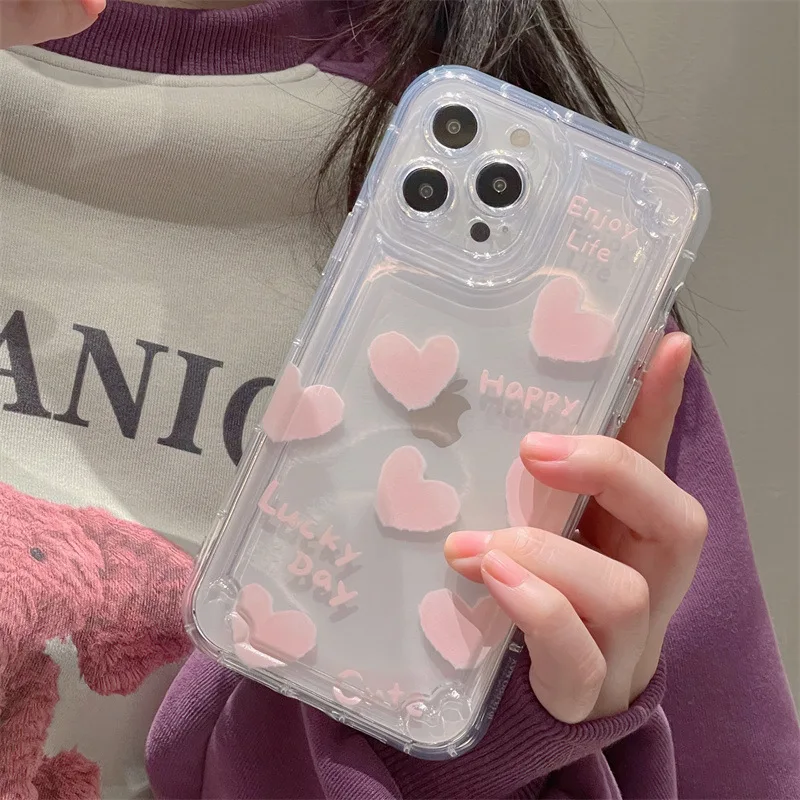 

Heart shaped cushion pink heart Phone Case For iphone 14 13 12 11 Pro Max X XR XSMAX 7 8 Plus SE TPU Case Cover new products