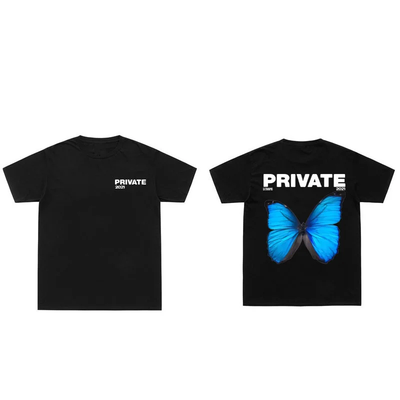 

Private Butterfly Explosion Men Women Tshirt Womens Oversized Loose T-shirt Short Sleeve Man Woman High Quality Cotton Tee Tops
