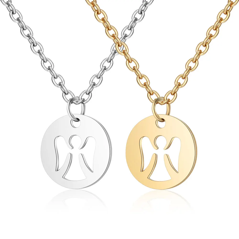 

Angel Titanium Steel Necklace Female Hot Selling Little Angel Simple Fashion Stainless Steel Pendant Necklace