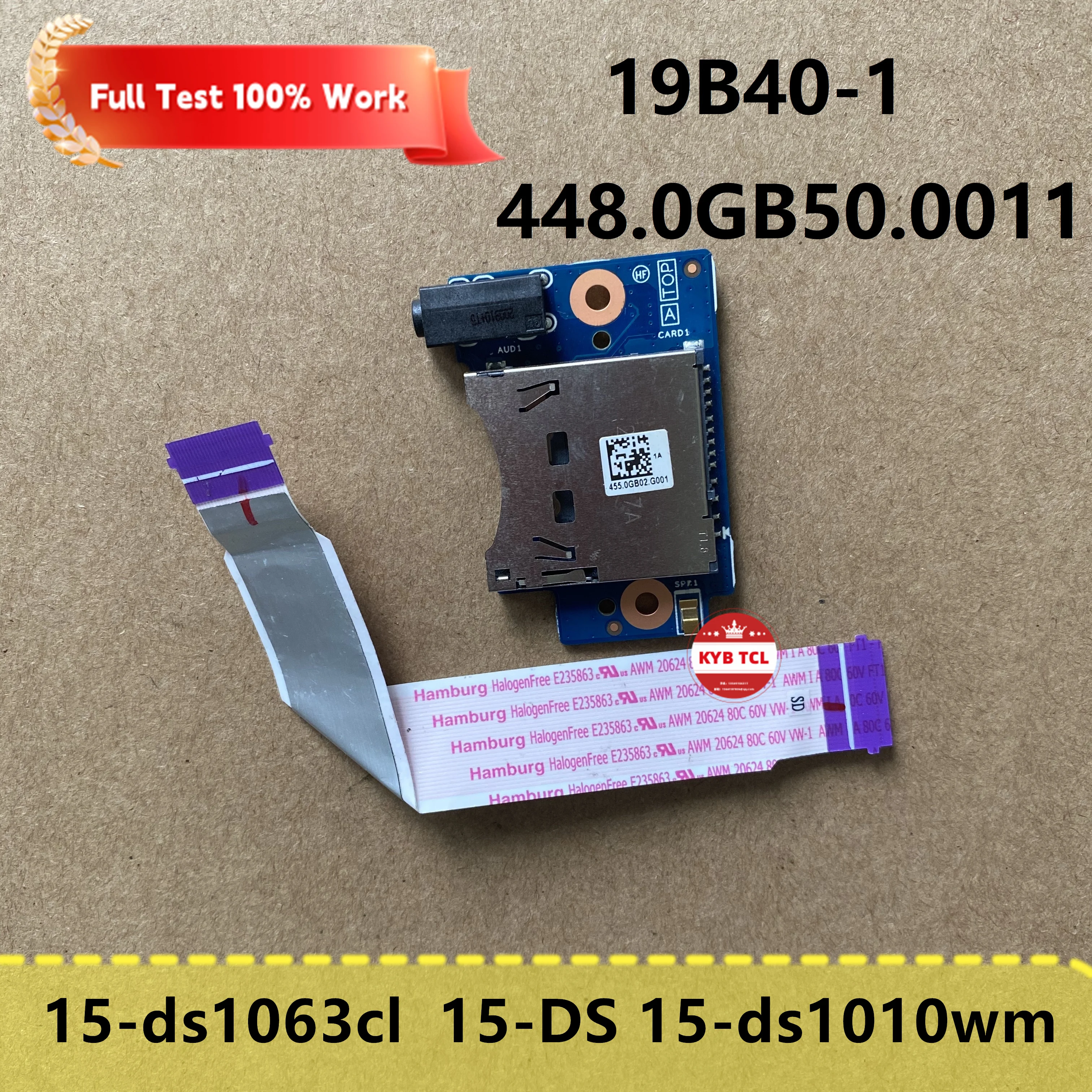 HP Envy X360 15-DS 15-ds1010wm 15-ds1063cl подлинный ноутбук Audio Card Reader Board w/Cable 448.0GB50.0011 19B40-1 ноутбук