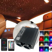 NEW Optic Fiber Lights Double Heads CAR Smart APP LED engine control Cable Starry Effect Ceiling RGBW phone WAPP room new