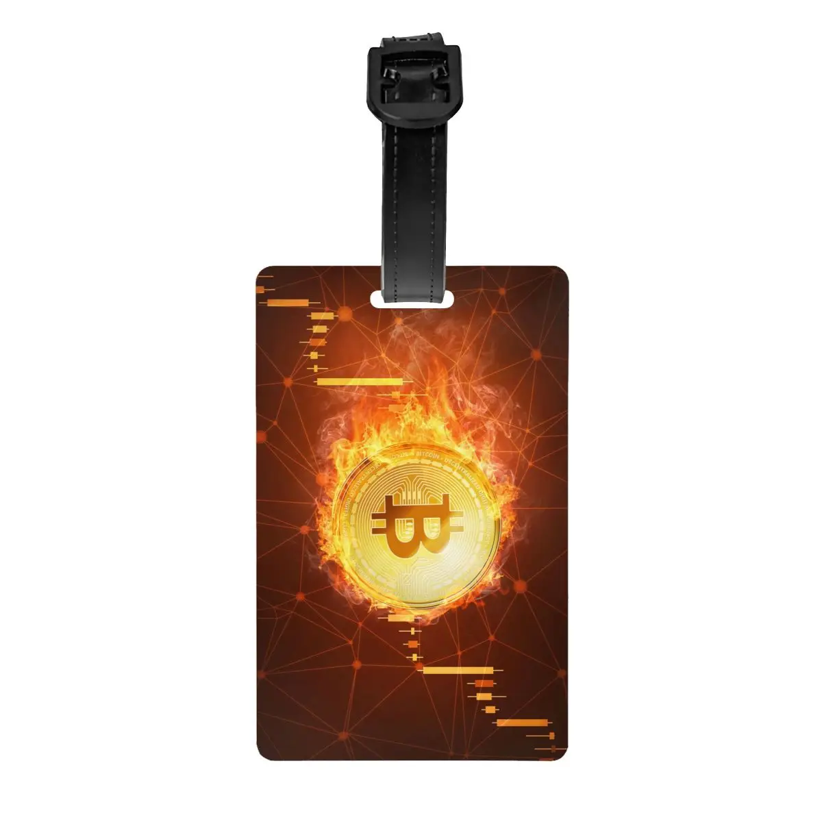 

Bitcoin Coin Luggage Tag Custom Btc Crypto Currency Baggage Tags Privacy Cover ID Label