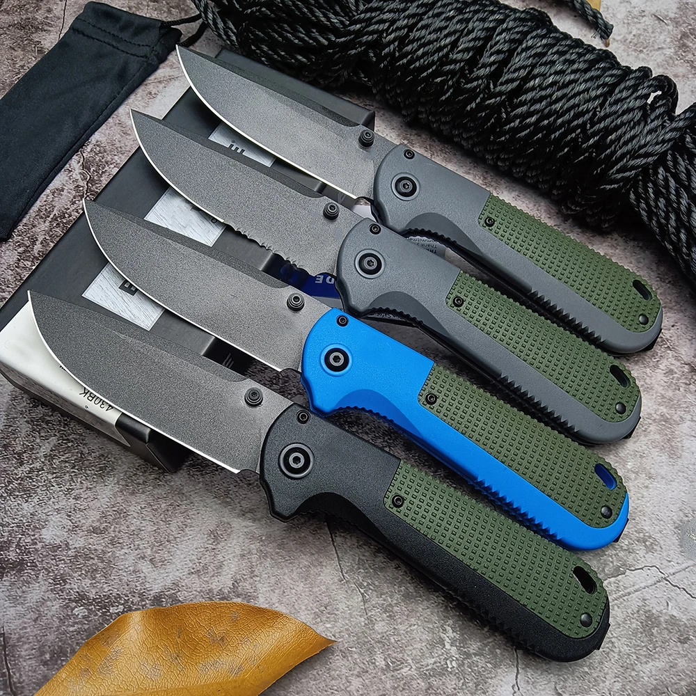 

BM Folding Knife Survival Knife 430BK Redoubt D2 Blade G10 Handle Outdoor Camping Multi-purpose Hunting Tool EDC Tactical Knives