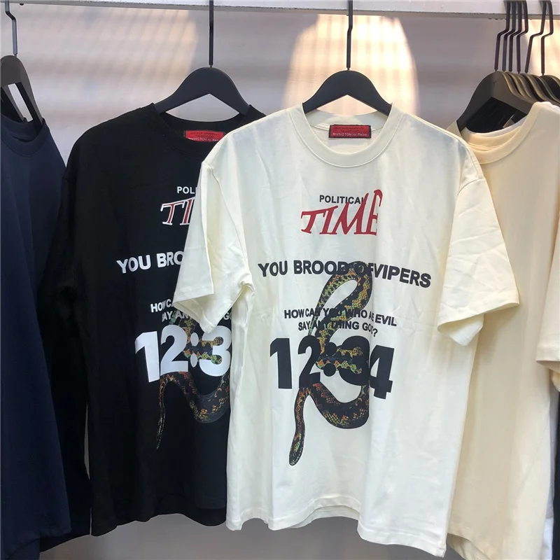 

2021ss Vintage RRR123 t-Shirt Men's And Women's 1:1 Best Quality t-Shirt Big Snake Letter Printing Fashion Casual Top t-Shirt