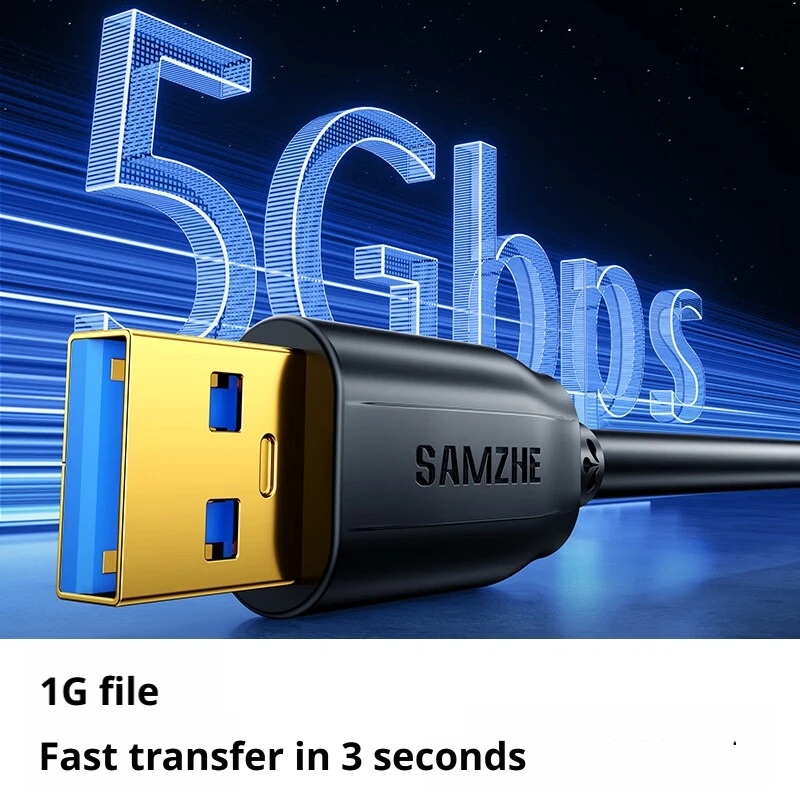 Фото Кабель-удлинитель SAMZHE USB 3.0, тип A, штекер-штекер, кабель 3.0/2.0 для жесткого диска, ТВ-приставки, ноутбука, USB-кабель. №2