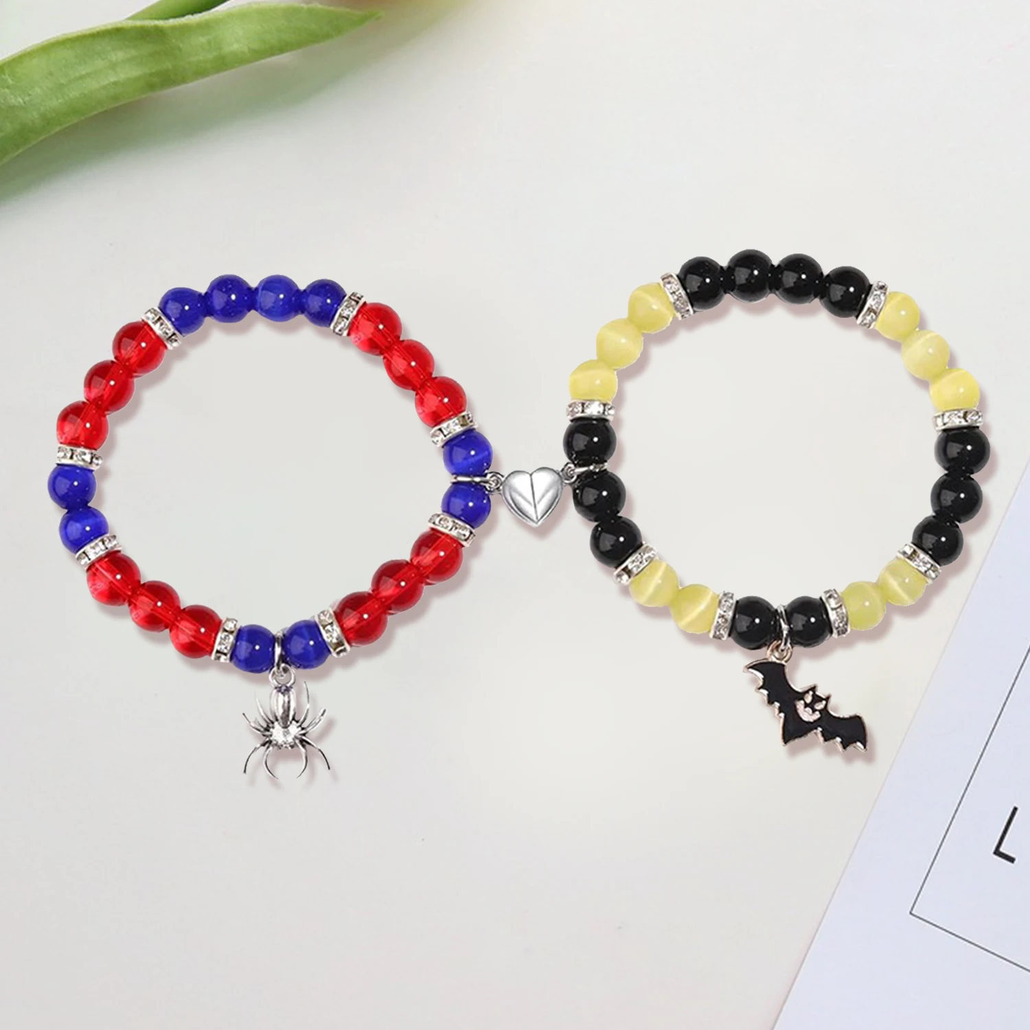 Магнитные браслеты для пар креативный дизайн на Хэллоуин любящее сердце веревка