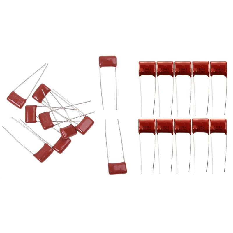 

20 Pcs 0.1UF Capacitors: 10 Pcs CBB22 400V 5% DIP Polypropylene Film Capacitors & 10 Pcs 250V 10% Metallized Polyester Film Capa