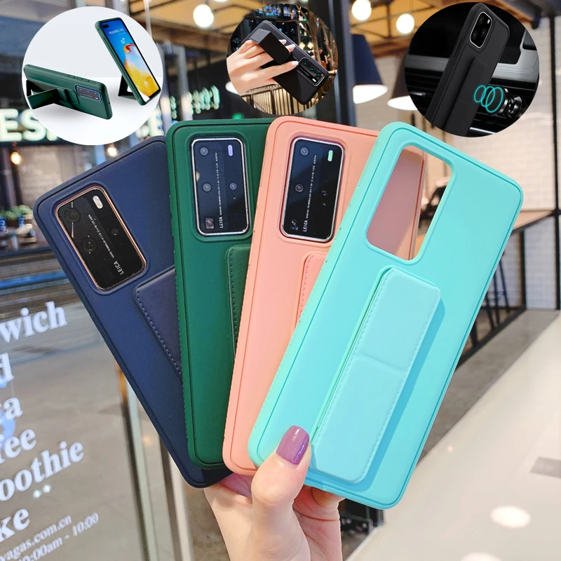 luxury wrist strap case for huawei p40 pro p30 p20 pro p40pro p40pro phone with stand sit holder magnetic full back covers free global shipping