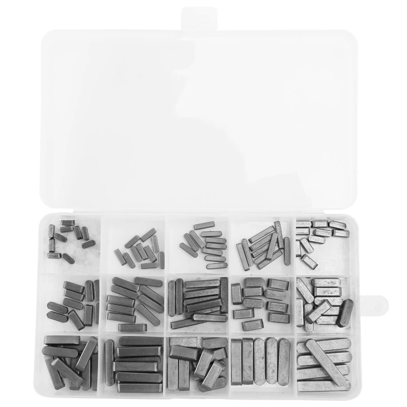 

HOT 140Pcs Key Stock Assortment 10Mm X12mmx 16Mm X20mm X25mm X30mm Key Stock Keystock Round Ended Feather Key Parallel Drive Sha