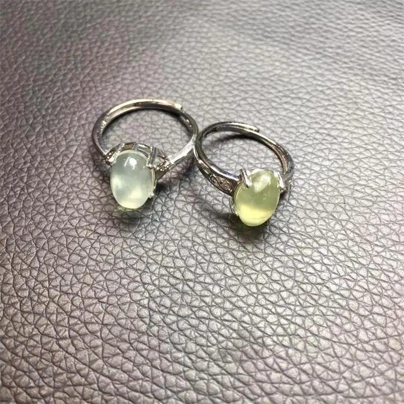 

Natural Gem Stone S925 Silver Color Green Grape Quartz Crystal Finger Ring For Women Jewelry Christmas 1pcs