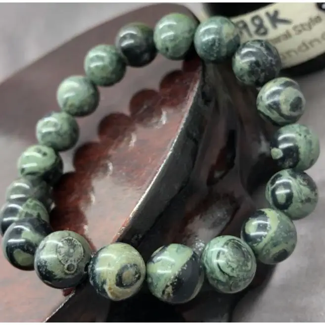 

Women Men's Natural Gemstone Stone polar jade Cuff Charm Bangle Bracelet