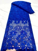royal blue african guipure lace fabric 2022 high quality lace nigerian cord lace fabrics for party wedding