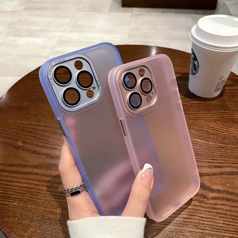 

Luxury Frosted clear Clear Silicone Phone Case For iPhone 14 13 12 11 Pro Max Mini Lens Protection Case Back Cover