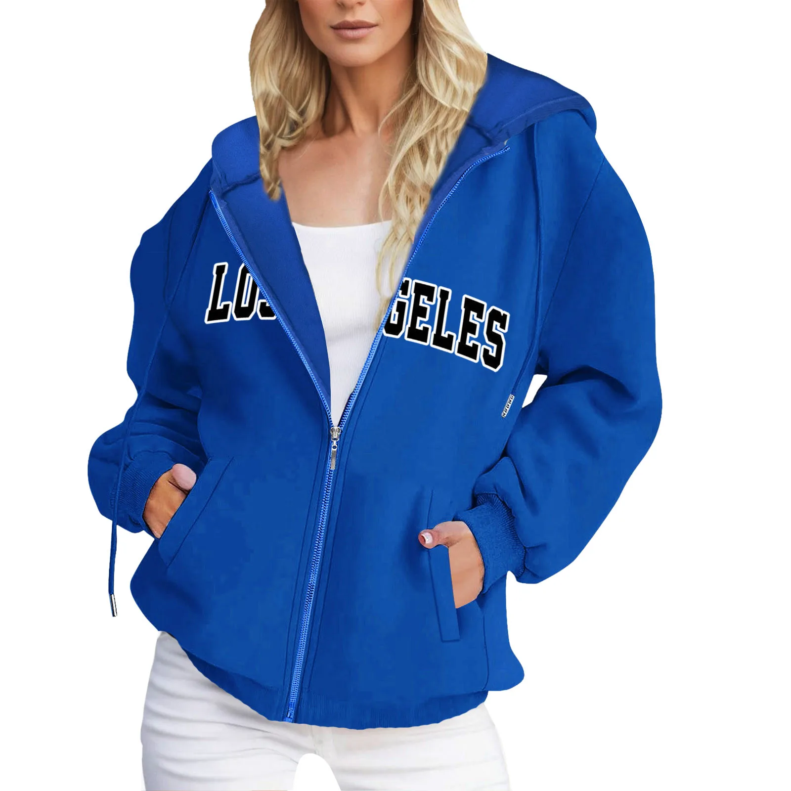 

Womens Zip Up Hoodies Print Long Sleeve Fall Winter Sweatshirts Jacket With Pockets Women Long Sweater Shirts