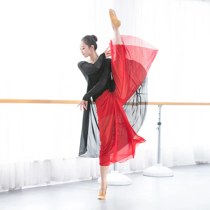 

Dancer classical dance gauze pants female belly dance practice pants modern dance elastic mesh body yoga pants