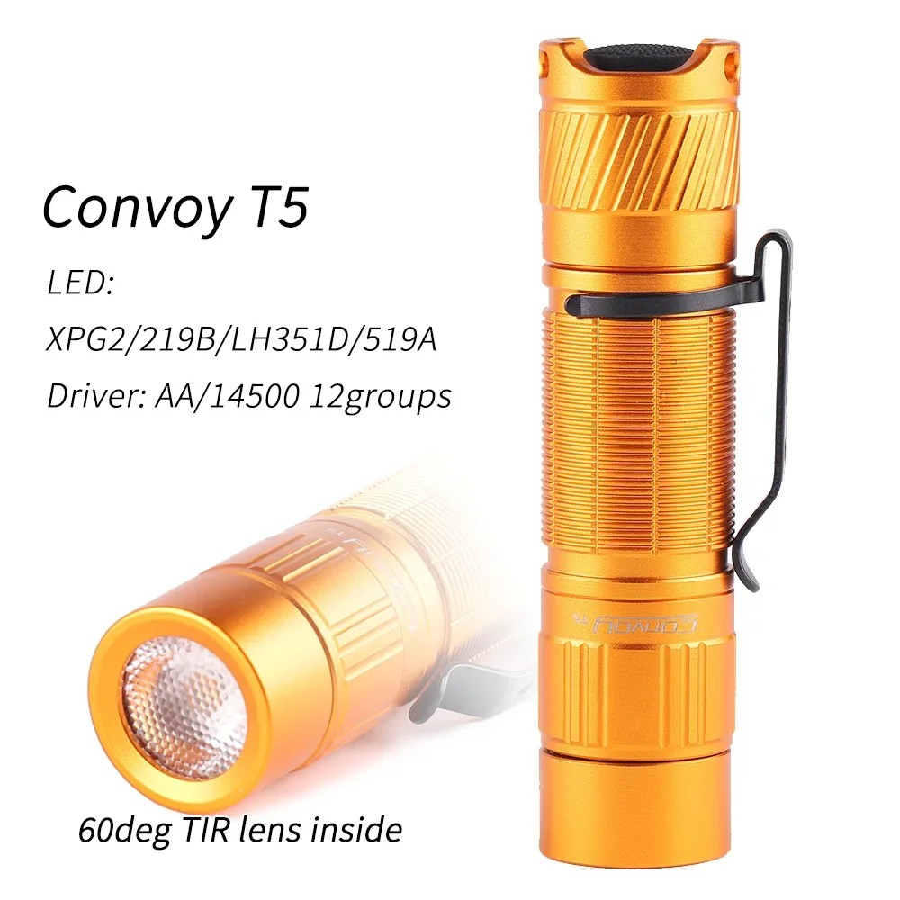

CONVOY T5 LED Фонарик для AA/14500, 12 режимов