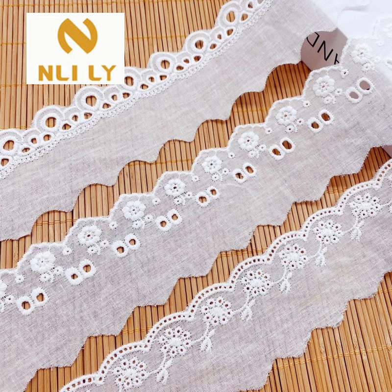 

NLILY 60 ярдов хлопковое кружево с компьютерной вышивкой