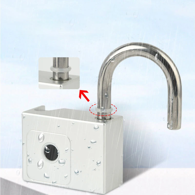 Фото Умный замок с датчиком отпечатков пальцев, IP65, водонепроницаемый, Tuya Bluetooth, перезаряжаемый через USB, с функцией разблокировки по ключу, противоугонный, для сумок, шкафов, дверей №2