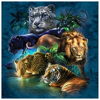new 5d diamond painting kit full drill tiger lion leopard diy diamond painting animals diamond cross stitch art home decor