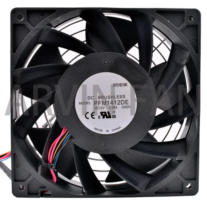 Новый оригинальный серверный кулер PFM1412DE, 14 см, 14038 дюйма, 140x140x38 мм, 12 В постоянного тока, а, кулер для охлаждения с большим объемом воздуха и перезаряженным вентилятором