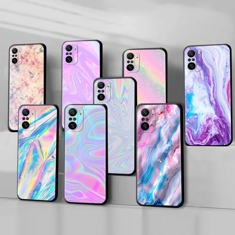 Пастельный металлический чехол Tumblr для Xiaomi Redmi 9S 9 8 10 11 Pro K40 9C 9A 8T 7 9T 7A 8A черный