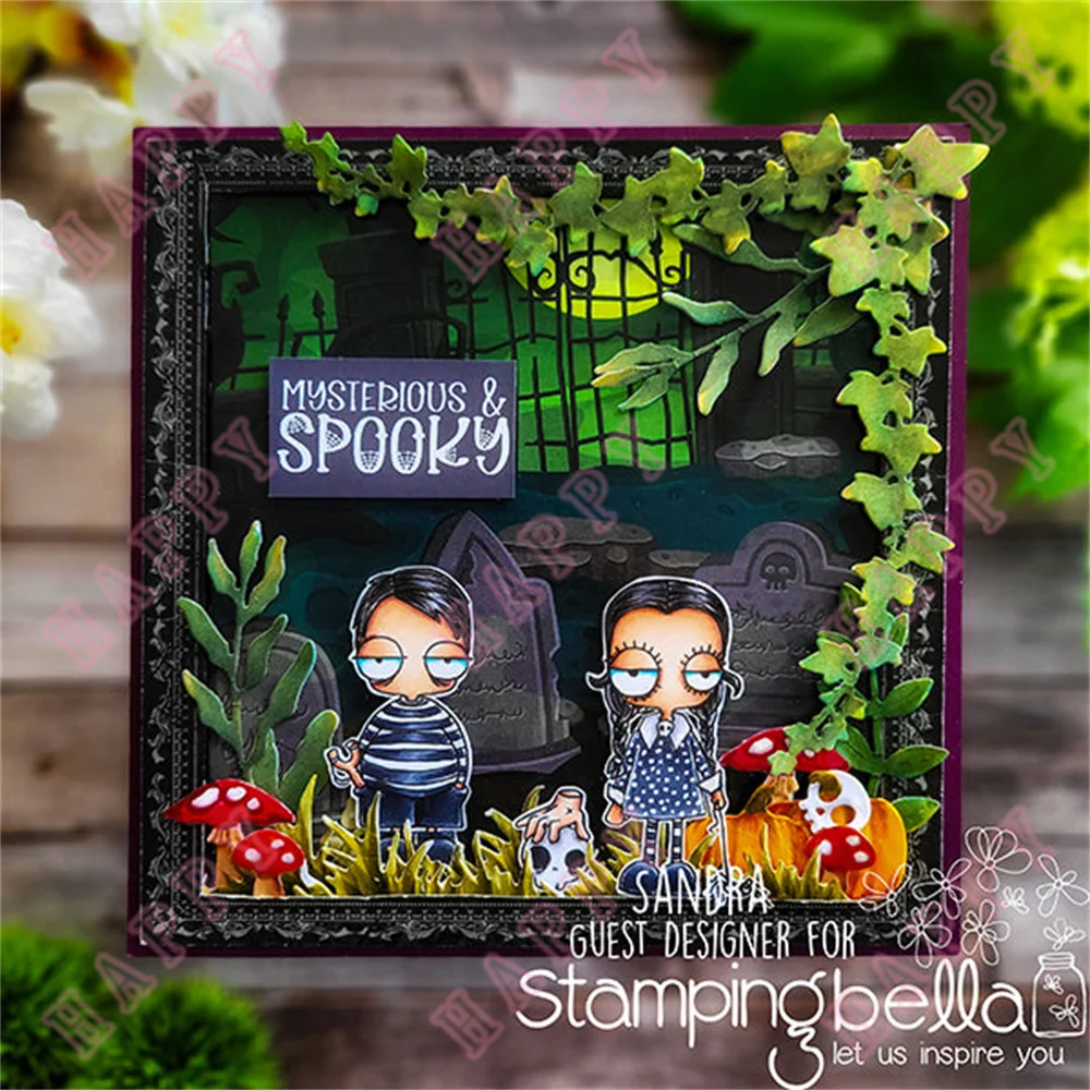 Прозрачные штампы с изображением конфет и тыкв