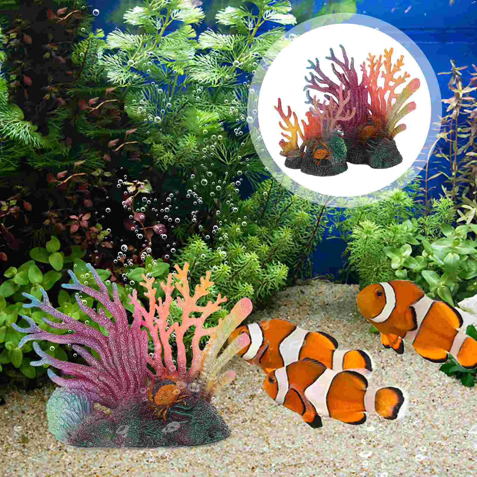 

2 Pcs Decor Aquarium Coral Decoration Fish Accessory Tank Medium Decorations Accessories Small Freshwater Ornament Ornaments