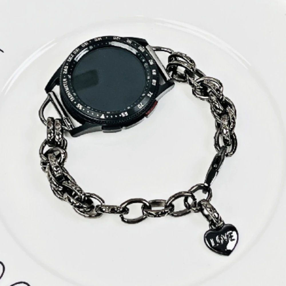 22mm Heart Metal Bracelet for Samsung Galaxy Watch 5 Pro 4 Classic 3 Band 40 44mm Gear Strap 20mm for Huawei Watch gt3 pro Wrist