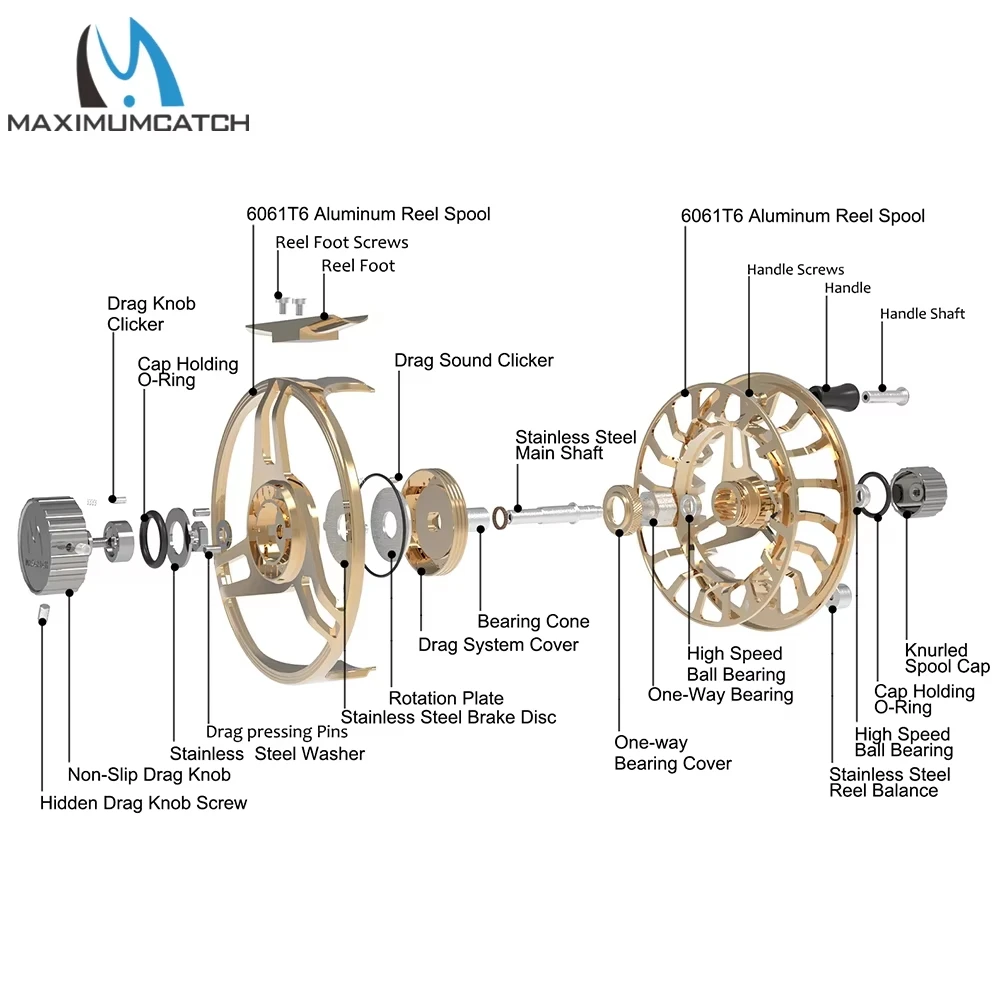 Фото Maximumcatch AVIDPRO Fly Fishing Reel 3-9WT, обработанная на станке с ЧПУ, 6061T6, алюминиевая, легкая, прочная, большая, нахлыстовая катушка для форели, окуня №3