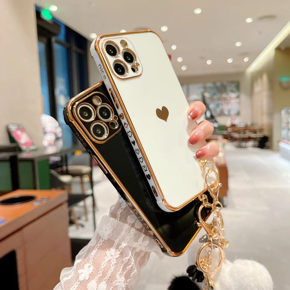 Гальванизированный ударопрочный чехол для IPhone цепочка ключей подходит моделей XS