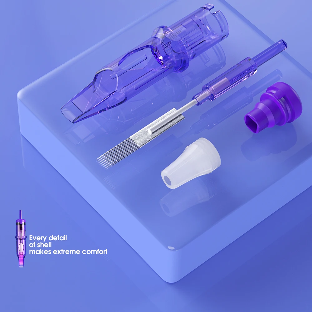 Про 20 шт. 08/10/12 7 мм конус 1RLT стерилизованный картридж игл для татуировок Постоянный макияж круглый лайнер 0,35/0,30/0,25 мм