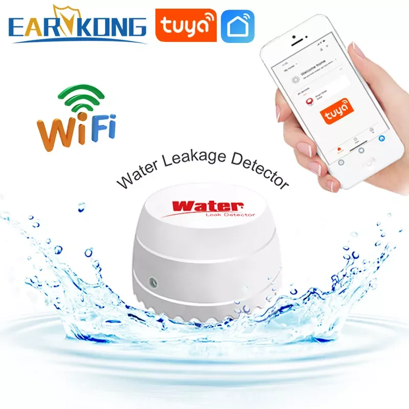 

2023New EARYKONG Wifi Water Detector Leakage Sensor Alarm Leak Detector Sound Tuyasmart Smart Life APP Flood Alert Overflow Secu