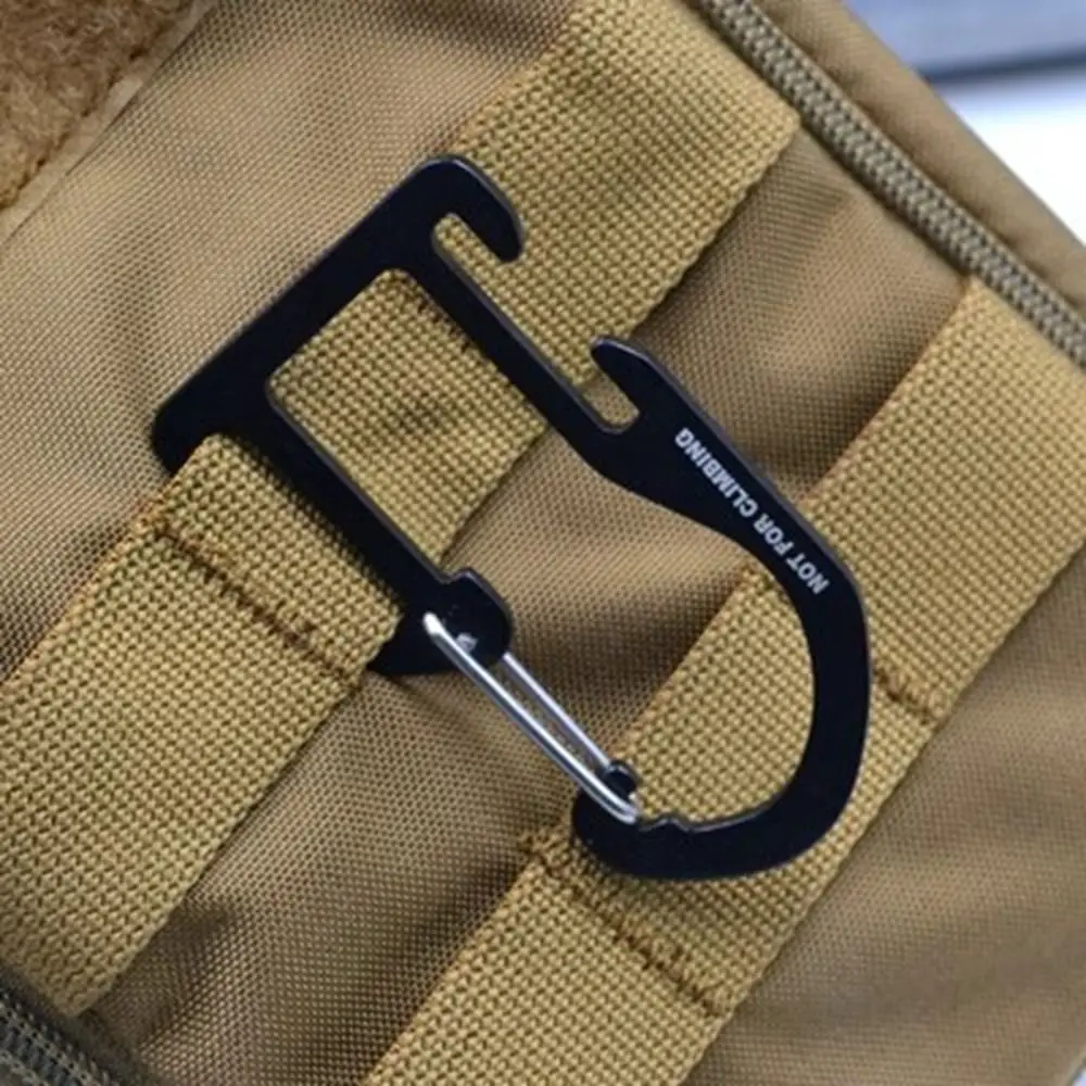 

Aluminium Alloy Outdoor Sports Buckle New Black 73.5*42.6mm Tactical Metal Hook Keychain Carabiner Outdoor Tool