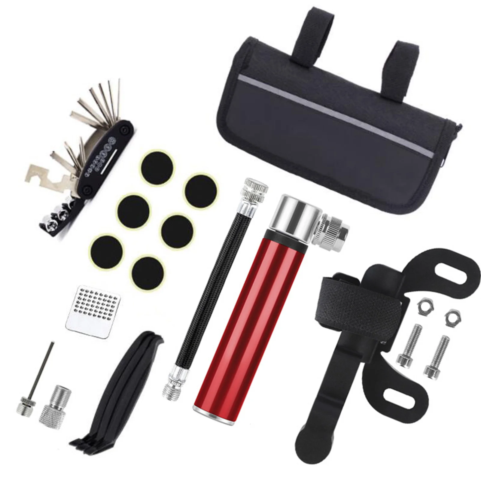 

Bike Tire Repair Kit Bicycle Accessories Basic Maintenance Tire Patch Kit For Road Mountain Bikes With Storage Bag Bicycle