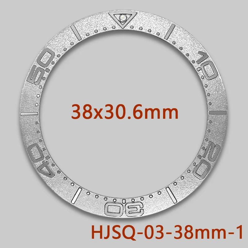 Фото Изогнутое металлическое кольцо-вставка для безеля 38 мм x 30,6 мм с выступающими буквами, подходит для часов SKX007, SKX009, SRPD, GMT, SUB и Seamaster 300. №3