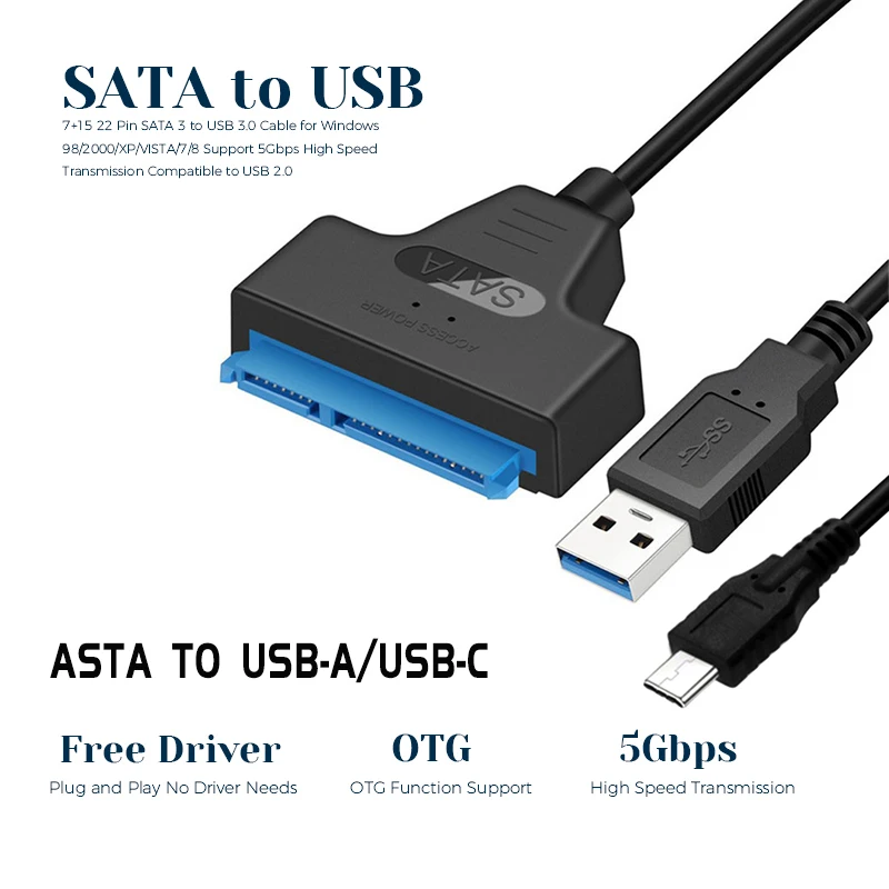 USB 3 0 SATA кабель адаптер Sata к Поддержка 2 5 дюйма внешний SSD HDD жесткий диск 22 Pin