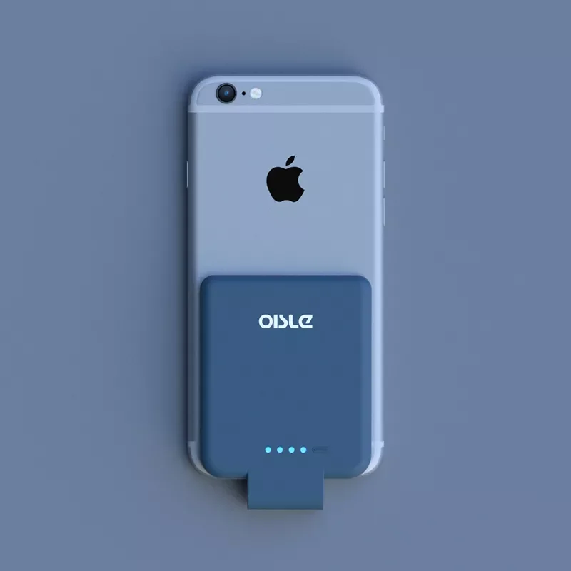 

OISLE Mini portable mobile power bank ultra-thin back clip battery for iphone 6/6s/x/11/7/8/plus/se2/12 back cover battery case