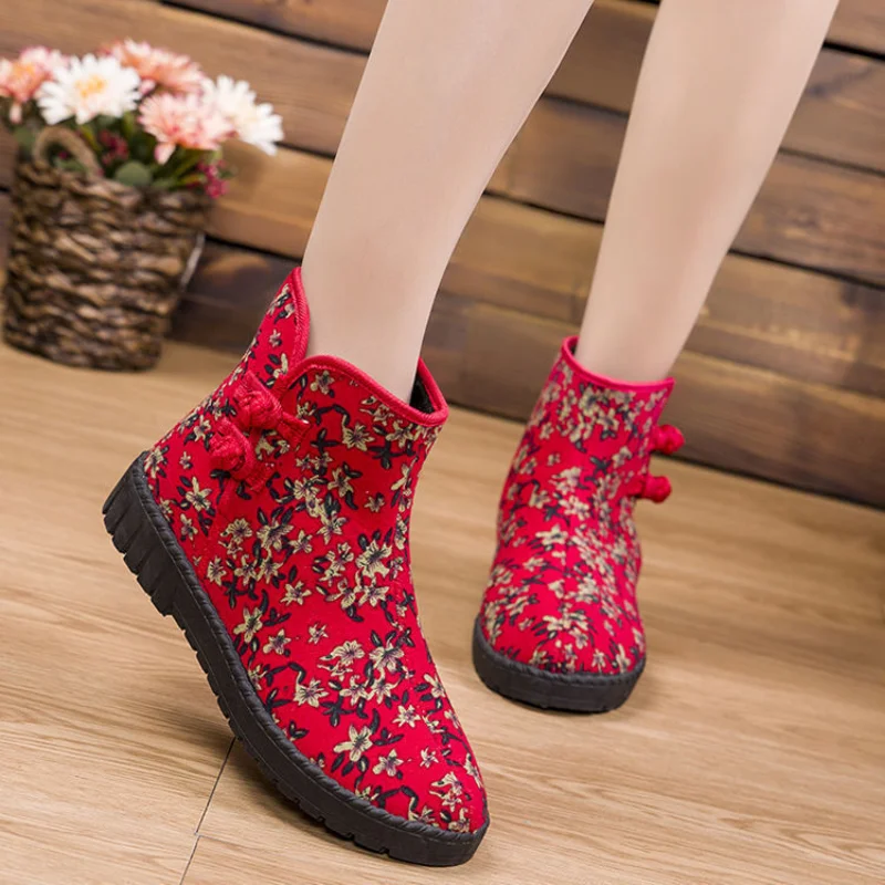 

Women Boots Winter New Velvet High-top Women Boots Women Boots Lace Up Fashion Wear Resistant Thick Snow Boots