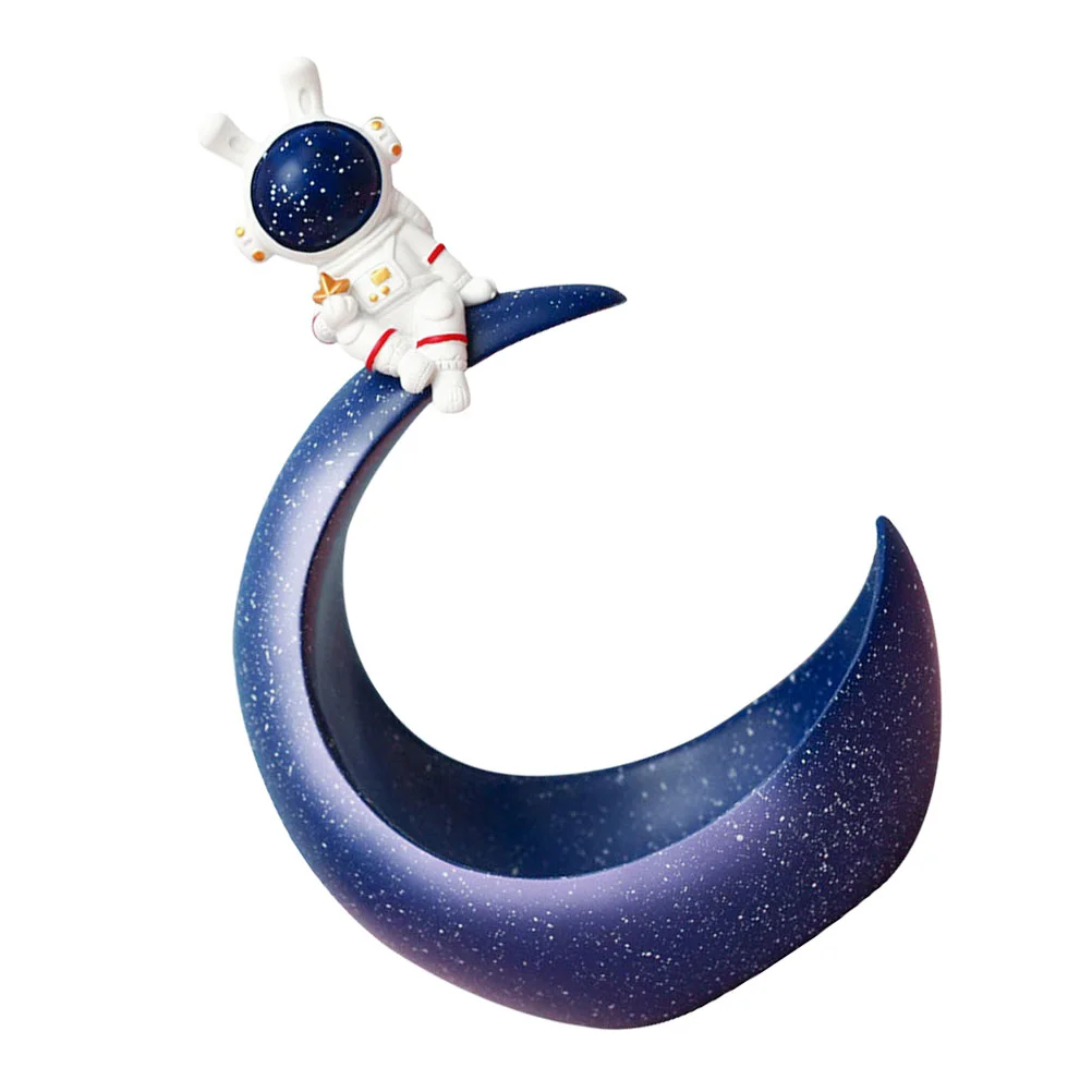 

1Pc Key Plate Entryway Dessert Bowl Spacemen Statue Snack Astronaut Figurine Astronaut Table Centerpiece