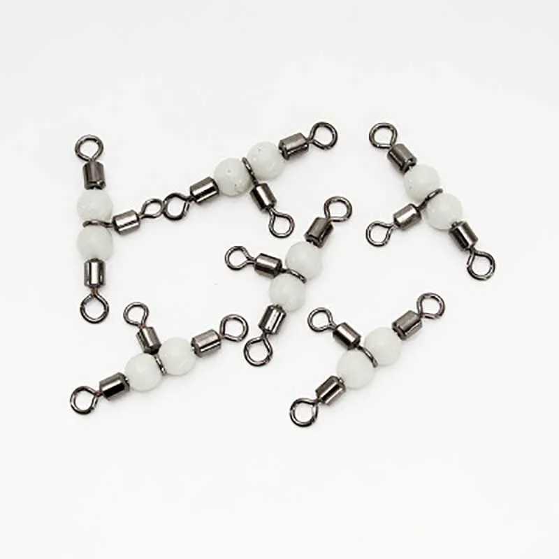 MNFT 100 шт Твердые светящиеся тройные Вертлюги 3-ходовые рыболовные