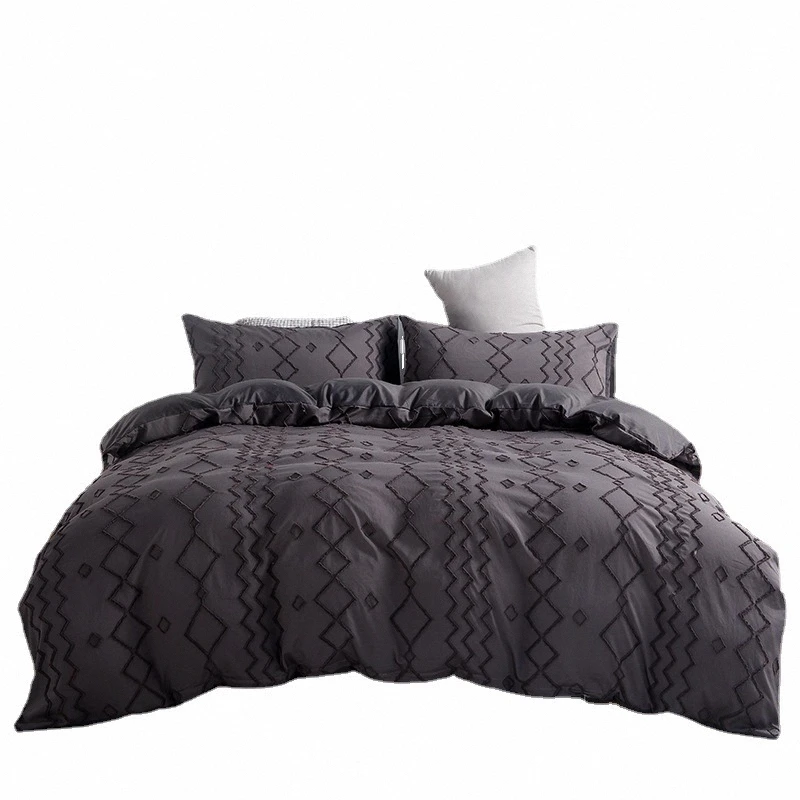 

High Quality Duvet Cover Polyester Fitted Double Bed Sheet Set With Pillowcases Home Bedding Set King Queen Size (No Bedsheet)