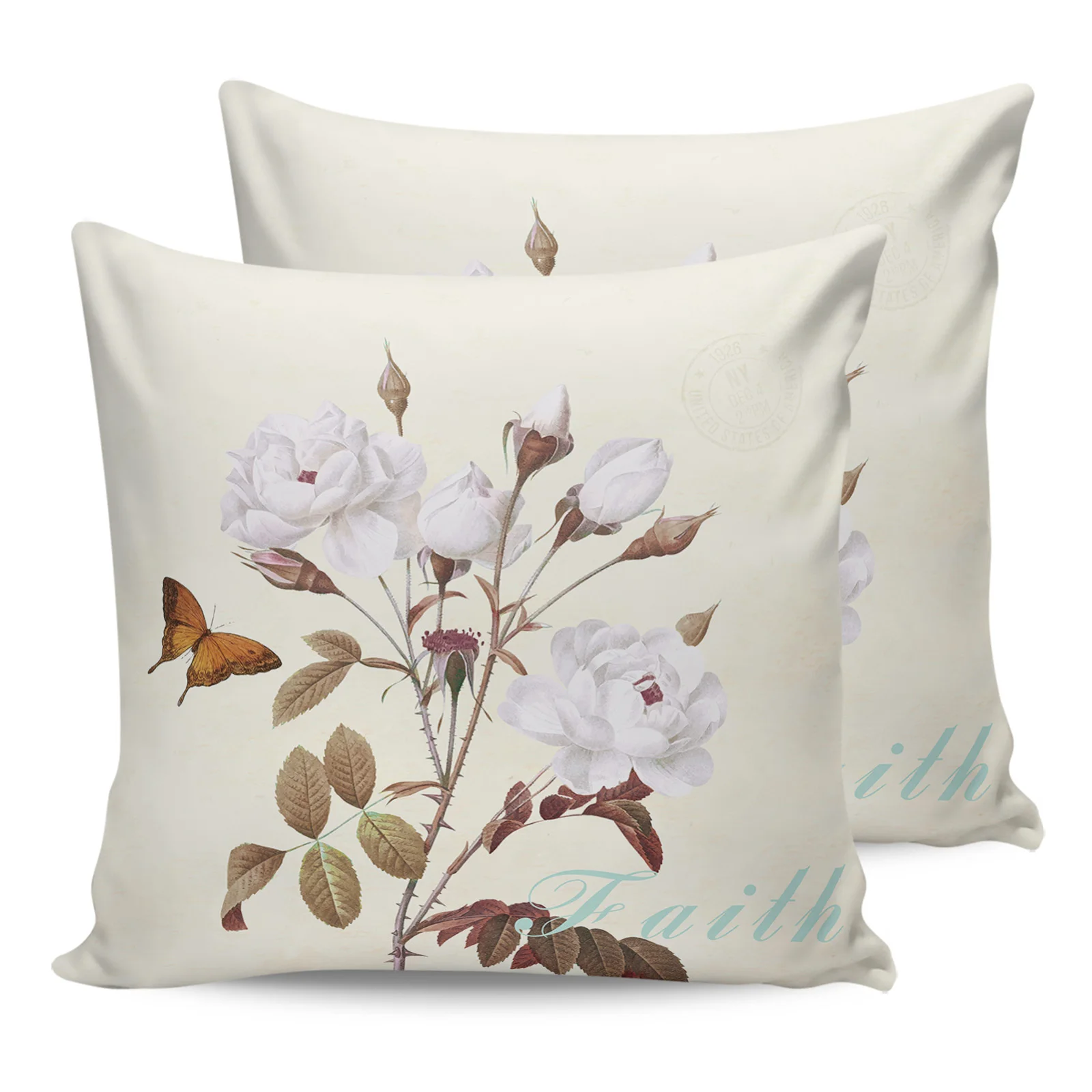 

2PC Pillowcase Flower Butterfly Vintage Sofa Cushion Cover Bedding Dakimakura Pillow Cover House Home Decorative Pillow Cases