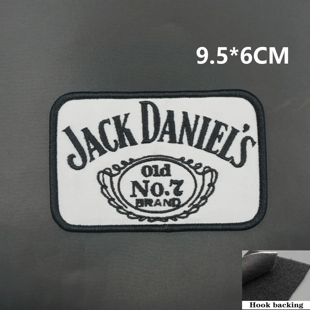 

Alcohol tag Embroidered Patches with Hook Backing