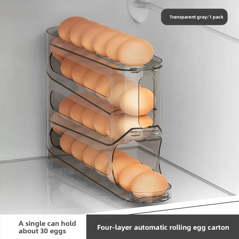 

Прозрачная коробка для хранения яиц, 4 ящика для хранения яиц в стиле боковой двери холодильника, большая вместимость