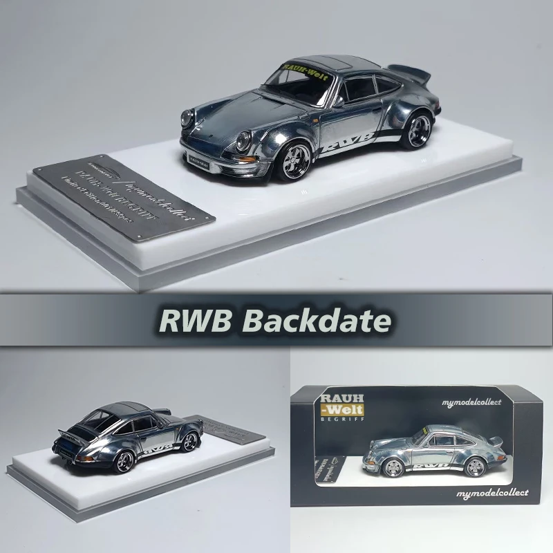 

PreSale MC 1:64 RWB 911 Carrera Coupe Backdate Raw Silver Diecast Diorama Car Miniature Carros Toys Model Collect