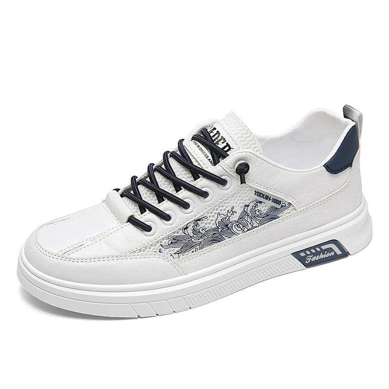 

2023 Spring and Summer New Board Shoes Mens Fashion Korean Version of Breathable Casual Sports Shoes Male Students Single Shoes