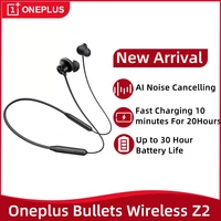 global version oneplus bullets wireless z2 wirelesss earphone ai noise cancelling wireless heahphone 30 hours battery life ip55
