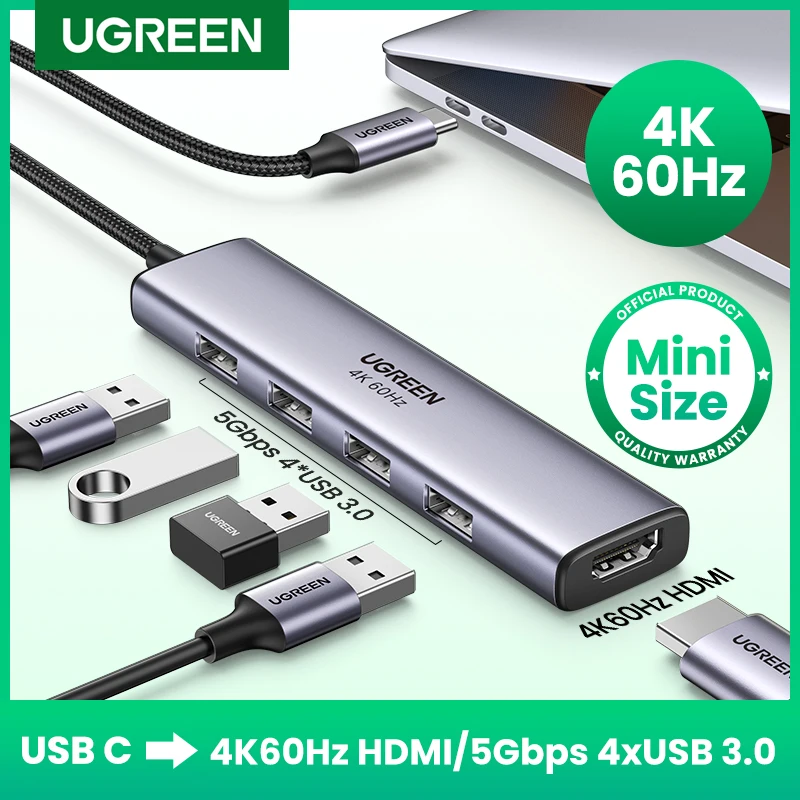 UGREEN USB C HUB 4 k60hz Type-C a HDMI 2.0 per MacBook Pro Air M2 M1 adattatore accessori per PC HUB USB 3.0