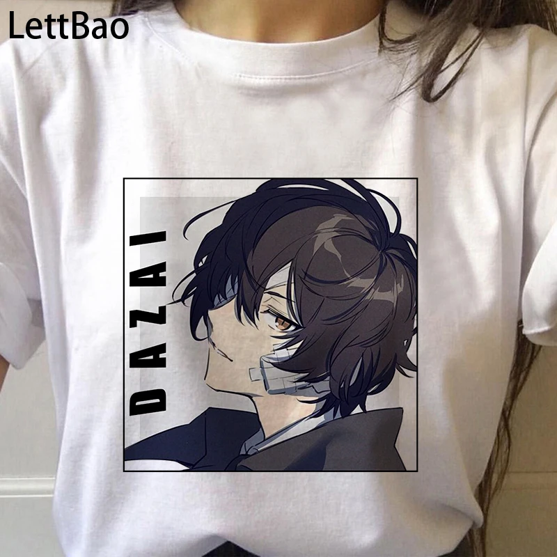

Bungo Stray Dogs Anime T Shirt Women Manga Cartoon Osamu Dazai Nakajima Atsushi T Shirt Harajuku Summer Short Sleeve T Shirts