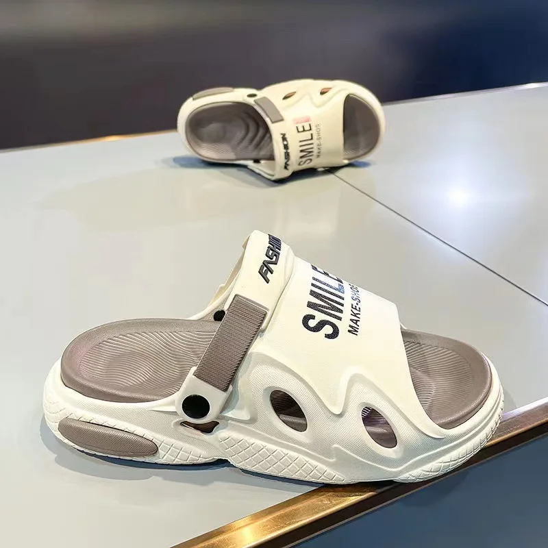 Мужские Нескользящие шлепанцы на платформе легкие сандалии для дома и улицы